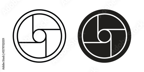 Shutter icon concept. pixel perfect linear ui icon.