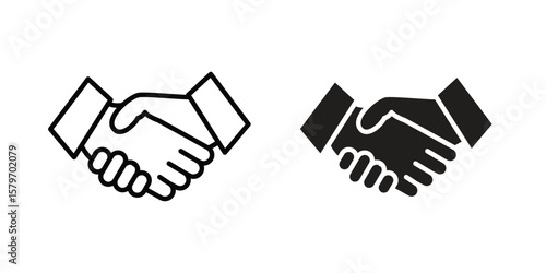 Shake hands icon concept. pixel perfect linear ui icon.