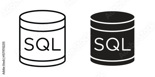 SQL icon concept. pixel perfect linear ui icon.