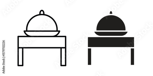Room service icon concept. pixel perfect linear ui icon.