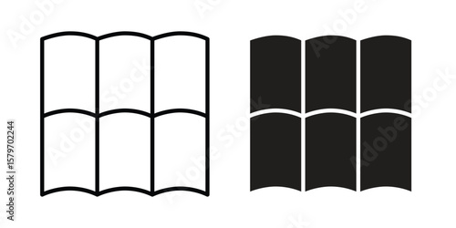 Roof tile icon concept. pixel perfect linear ui icon.