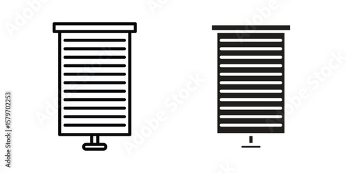 Roll up banners icon concept. pixel perfect linear ui icon.