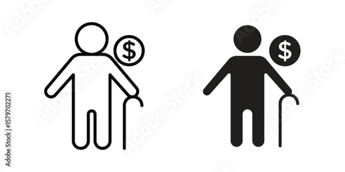 Retirement icon concept. pixel perfect linear ui icon.