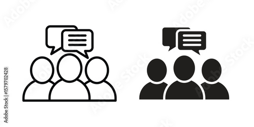 Public opinion icon concept. pixel perfect linear ui icon.