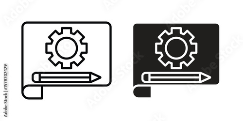 Prototyping icon concept. pixel perfect linear ui icon.