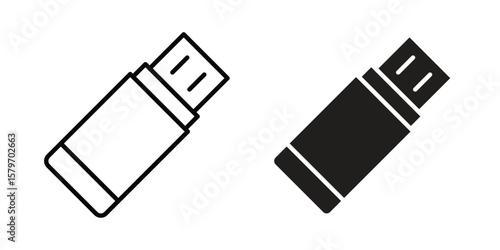 Pendrive icon concept. pixel perfect linear ui icon.