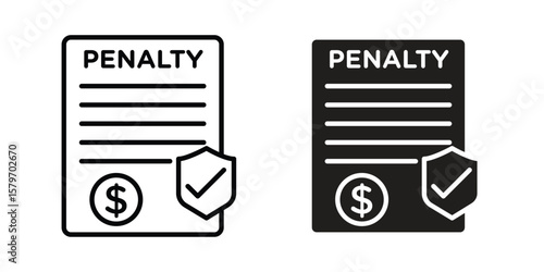 Penalty icon concept. pixel perfect linear ui icon.