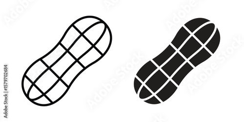 Peanut icon concept. pixel perfect linear ui icon.