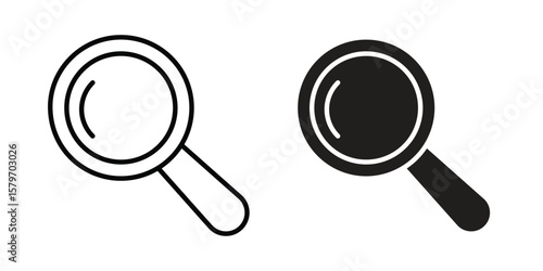 Magnifying glass icon concept. pixel perfect linear ui icon.