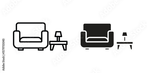 Lounge icon concept. pixel perfect linear ui icon.