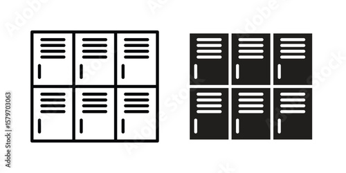 Lockers icon concept. pixel perfect linear ui icon.