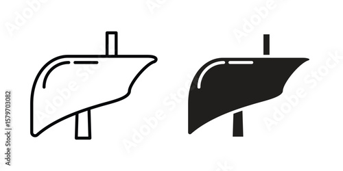 Liver icon concept. pixel perfect linear ui icon.
