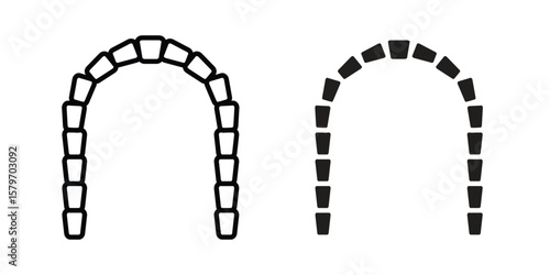 Lingual braces icon concept. pixel perfect linear ui icon.