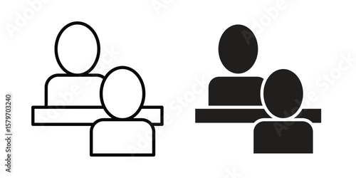 Job interview icon concept. pixel perfect linear ui icon.