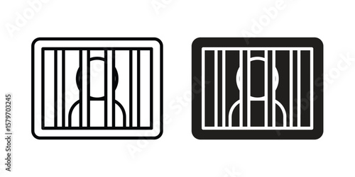 Jail icon concept. pixel perfect linear ui icon.