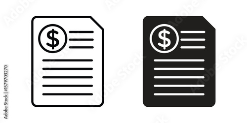 Invoice icon concept. pixel perfect linear ui icon.