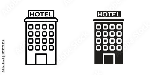 hotel icon concept. pixel perfect linear ui icon.