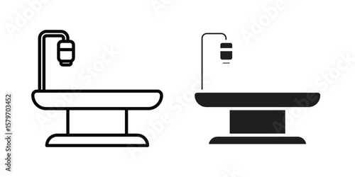 Hospital bed icon concept. pixel perfect linear ui icon.