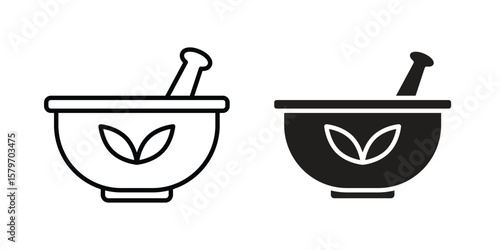 Herbal medicine icon concept. pixel perfect linear ui icon.