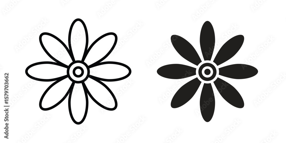 Fototapeta premium Gerbera icon concept. pixel perfect linear ui icon.