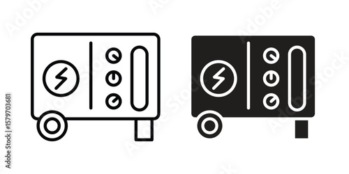 Generator icon concept. pixel perfect linear ui icon.