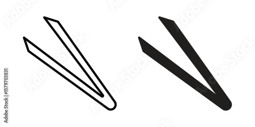 Eyebrow tweezers icon concept. pixel perfect linear ui icon.