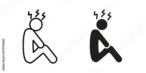 Depression icon concept. pixel perfect linear ui icon.