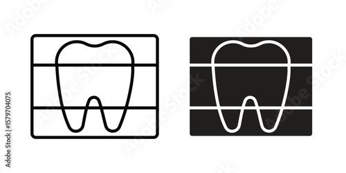 Dental X ray icon concept. pixel perfect linear ui icon.