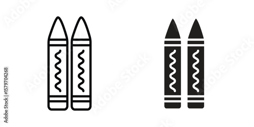 Crayon icon concept. pixel perfect linear ui icon.