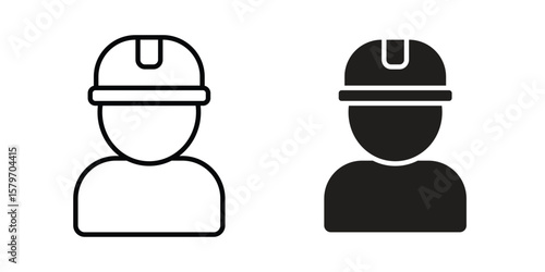 Construction risk icon concept. pixel perfect linear ui icon.
