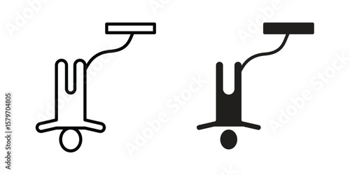 Bungee jumping icon concept. pixel perfect linear ui icon.