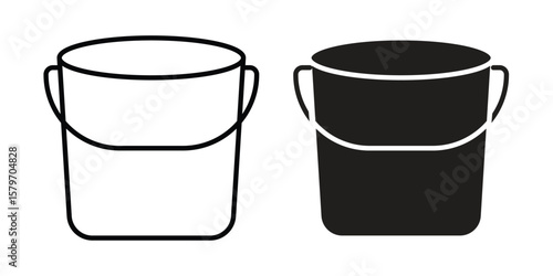 Bucket icon concept. pixel perfect linear ui icon.
