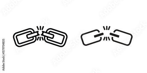 Broken link icon concept. pixel perfect linear ui icon.