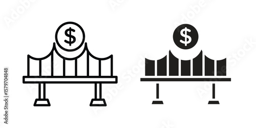 Bridging loan icon concept. pixel perfect linear ui icon.