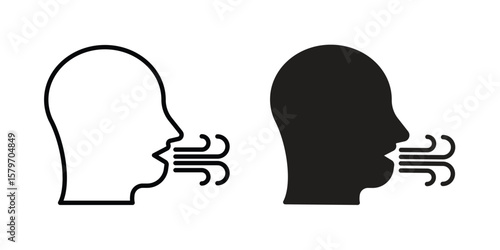 Breath icon concept. pixel perfect linear ui icon.