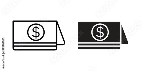 Bankbook icon concept. pixel perfect linear ui icon.