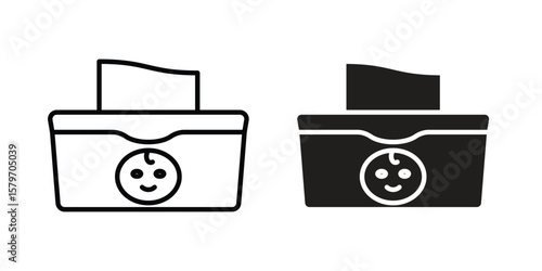 baby wipe icon concept. pixel perfect linear ui icon.