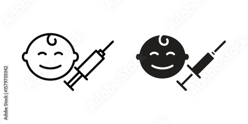 Baby Vaccination icon concept. pixel perfect linear ui icon.
