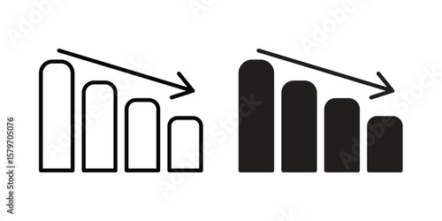 Attrition icon concept. pixel perfect linear ui icon.