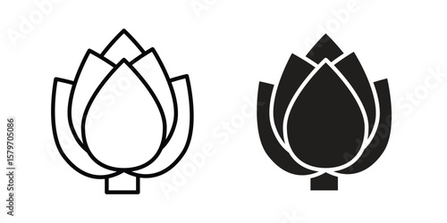 Artichoke icon concept. pixel perfect linear ui icon.