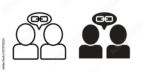 Affiliate link icon concept. pixel perfect linear ui icon.