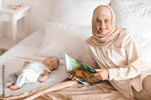 Happy Muslim mother in hija...