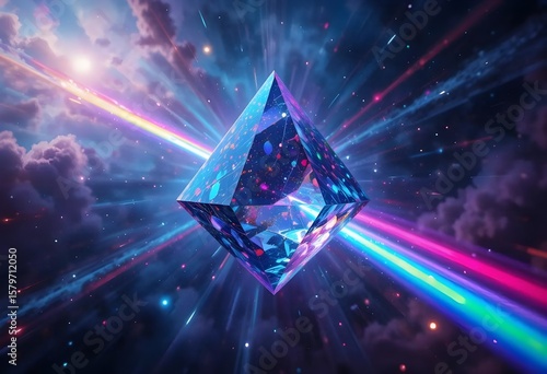 Floating Geometric Crystals with Spectrum Light