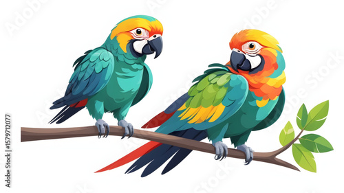 Charming Digital Art Featuring an Exotic Bird Character, Perfect for Tropical Themes