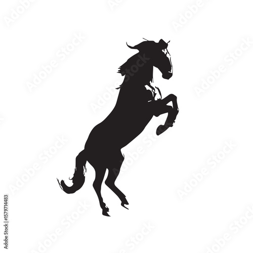 bronco silhouette set, Black & White silhouette set