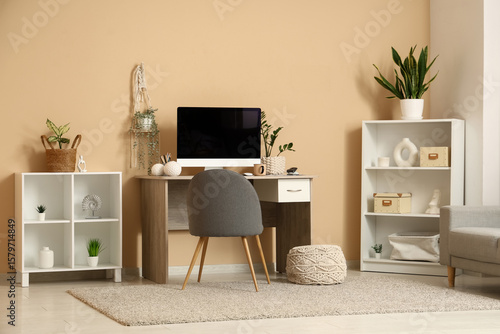 Modern home office interior...