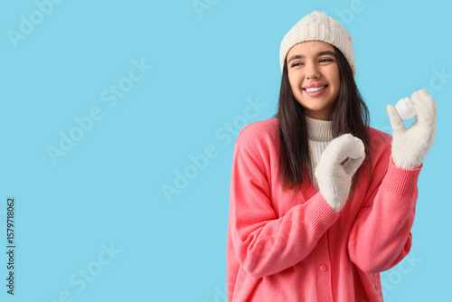 Young woman in winter cloth...