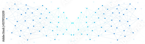 Abstract blue digital connection structure plexus futuristic technology. Triangle polygon data network background