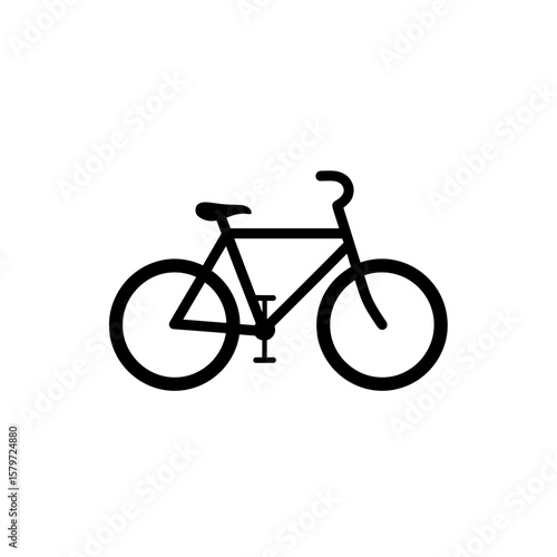 Illustration depicting a bicycle featuring two wheels seat handlebars and frame in a side profile view
