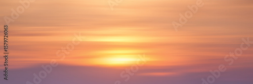 Panoramic view of the sunset sky, picturesque layered clouds, natural background, vector design